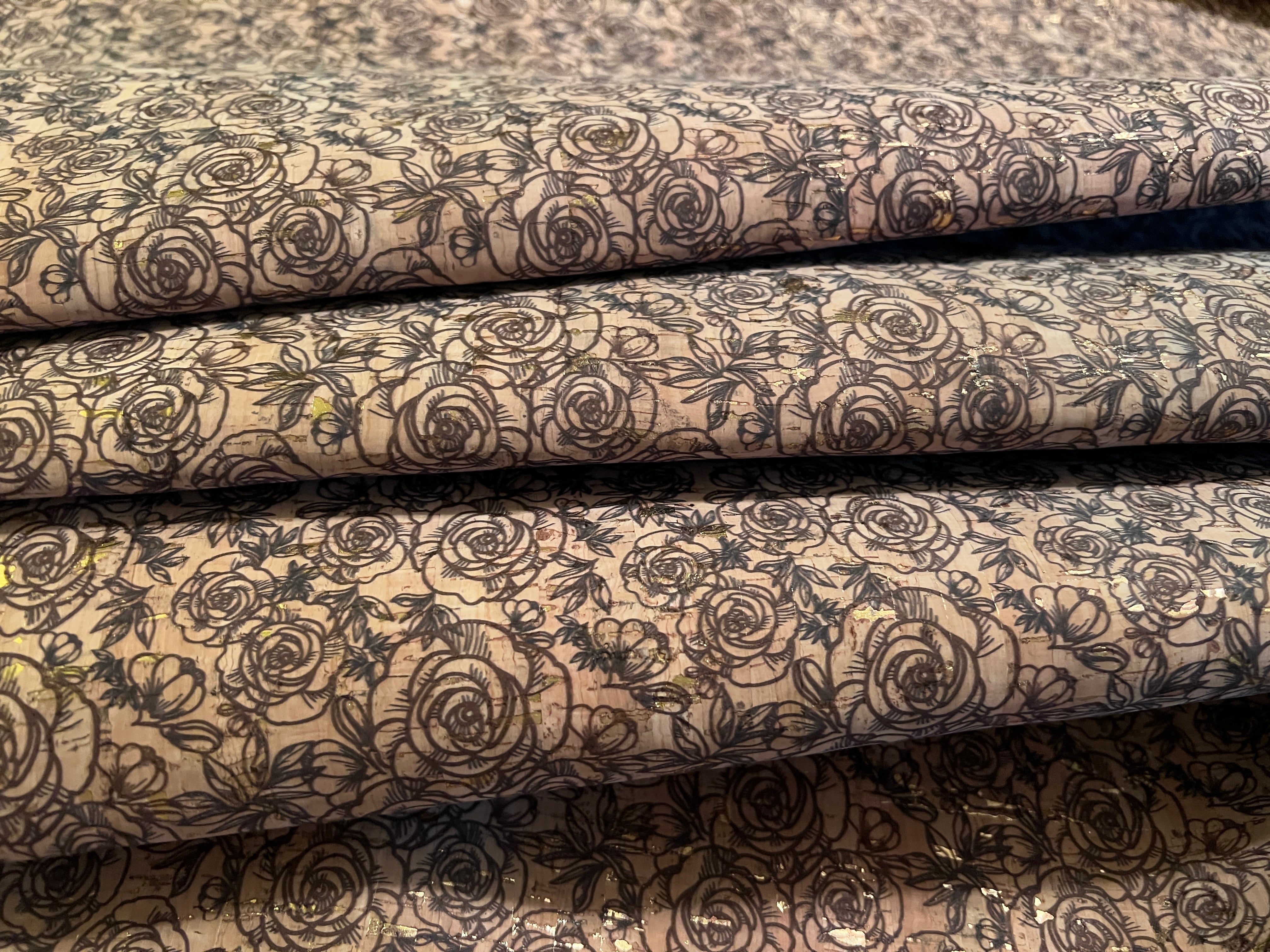 Real Vegan 100% Cork Fabric From Portugal With Cotton Flannel