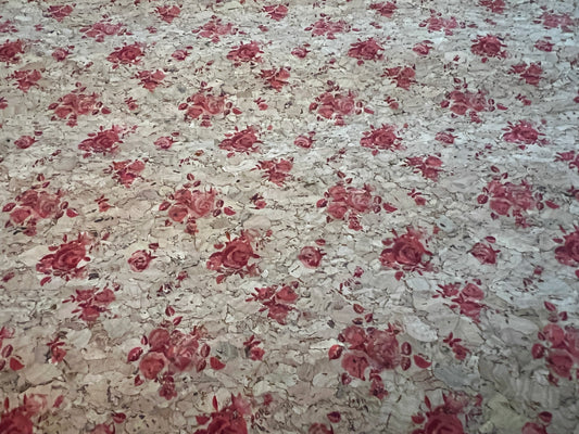 Cork Fabric - Petite Red Roses