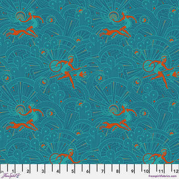 Mythical by Stacy Peterson - Powerhouse in Dark Teal (Qty 1 = 1/2 yd)