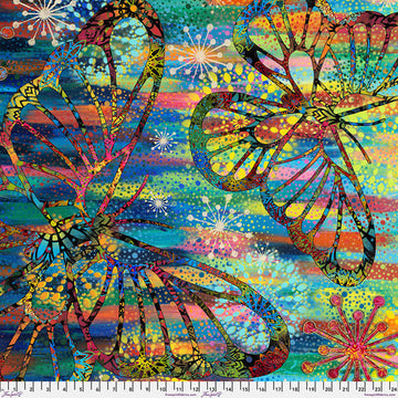 Butterfly Fields by Sue Penn - Butterfly Fields in Multi (Qty 1 = 1/2 yd)