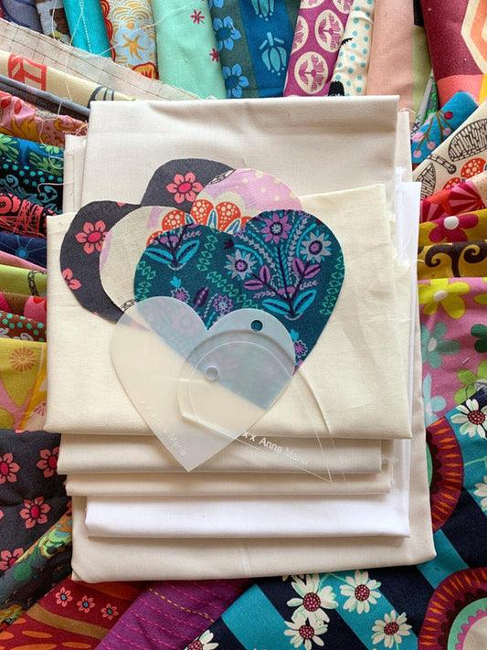 Happy Scrappy Heart Quilt by Anna Maria - Full Quilt Top and Binding