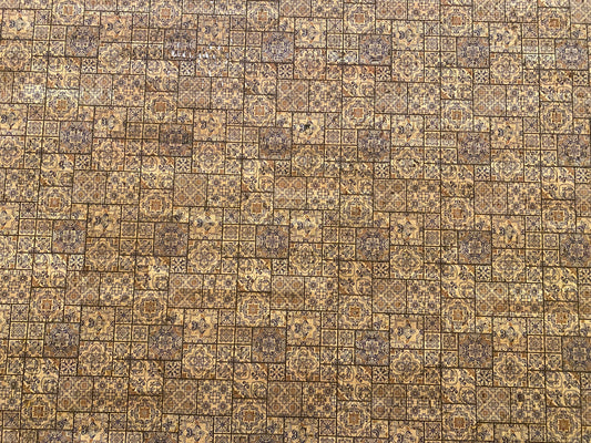 Cork Fabric - Muted Mosaic Tile