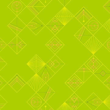 Deco Glo II by Giucy Giuce - Tiles in Lime (Qty 1 = 1/2 yd)