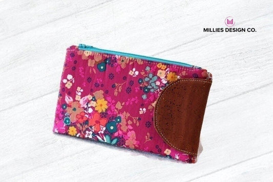 Large Ladies Wallet with Cork Flap