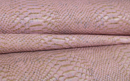 Cork Fabric - Textured Pink Crocodile