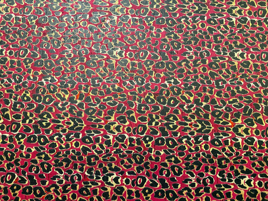Cork Fabric - Hot Pink Leopard