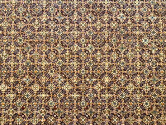 Cork Fabric - Round Mosaic Tiles