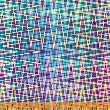 Prism by Whistler Studios - Mirror Maze in Aqua (Qty 1 = 1/2 yd)