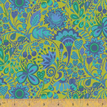 Solstice by Sally Kelly - Windy in Lime (Qty 1 = 1/2 yd)