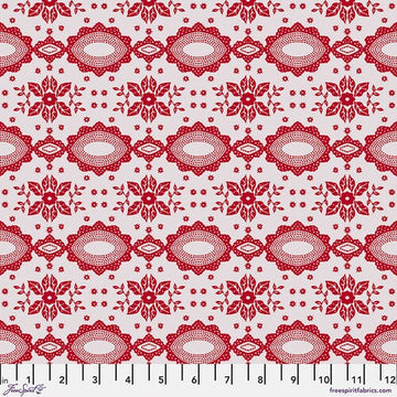 Folk Heart by Nathalie Lete for Conservatory Craft - Lacy in Cherry (Qty 1 = 1/2 yd)
