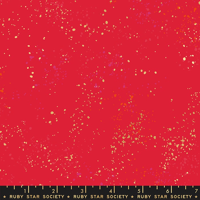 Speckled by Rashida Coleman Hale - Metallic Scarlet (Qty 1 = 1/2 yd)