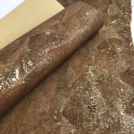 Cork Fabric - Brown Root With Golden Flake