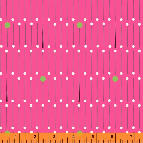 Sew Good by Deborah Fisher - Pins in Hot Pink (Qty 1 = 1/2 yd)
