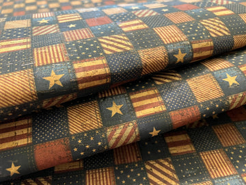 Cork Fabric - Americana Print