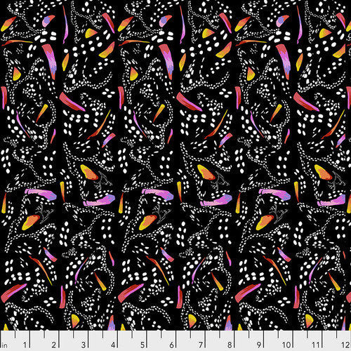 Migration by Lorraine Turner - Monarch Stripe Black (Qty 1 = 1/2 yd)