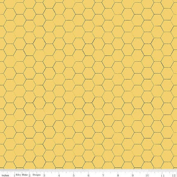 Honey Bee by My Minds Eye - Honeycomb in Daisy (Qty 1 = 1/2 yd)