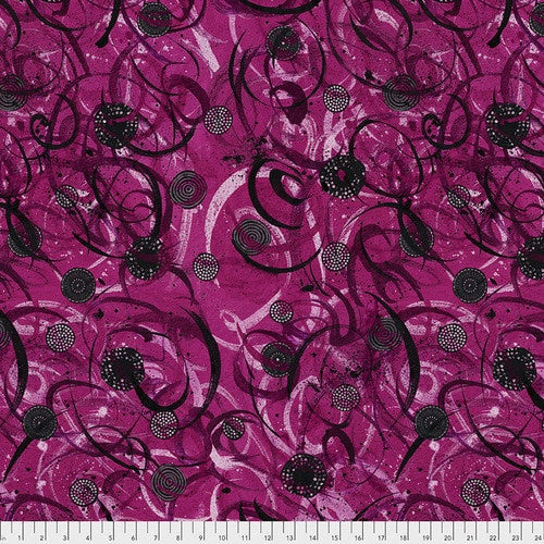 Dance Moves by Katie Pasquini Masopust - Salsa in Fuchsia (Qty 1 = 1/2 yd)