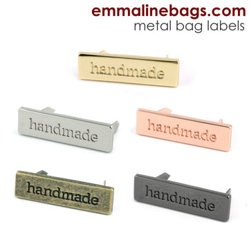 Metal Bag Label - "handmade"