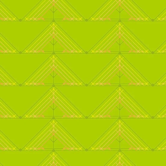 Deco Glo by Giucy Giuce - Geese in Lime (Qty 1 = 1/2 yd)