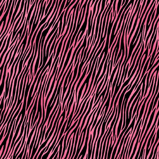 Jewel Tones by Makeower UK - Zebra in Pink (Qty 1 = 1/2 yd)