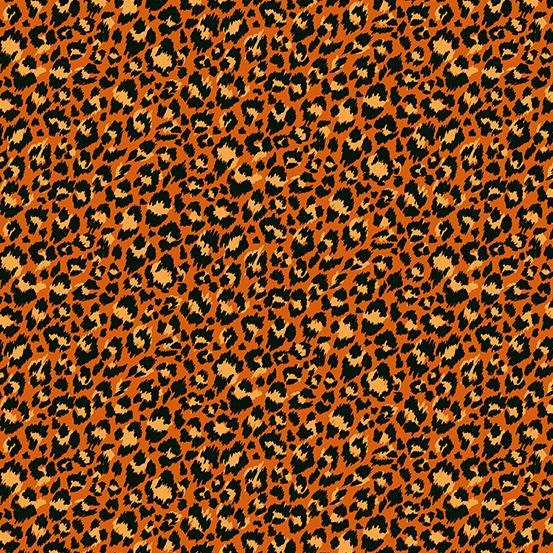 Jewel Tones by Makeower UK - Leopard Orange (Qty 1 = 1/2 yd)