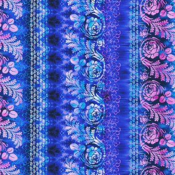 Wishwell Bloomburst by Vanessa Lillrose and Linda Fitch - Cobalt (Qty 1 = 1/2 yd)