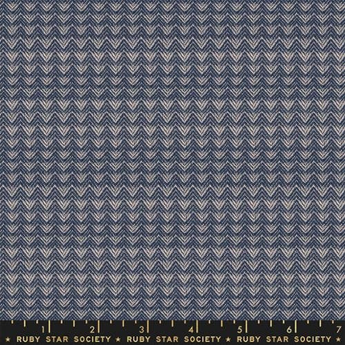 Warp Weft Wovens by Alexia Abegg - Waves in Navy (Qty 1 = 1/2 yd)