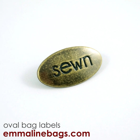 Metal Bag Label - "Sewn"