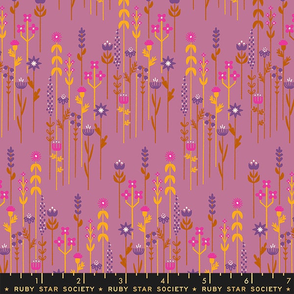 Linear by Rashida Coleman - Hale - Gardening in Lupine (Qty 1 = 1/2 yd)