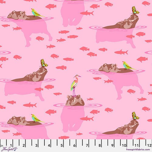 Everglow by Tula Pink - My Hippos Dont Lie in Nova (Qty 1 = 1/2 yd)