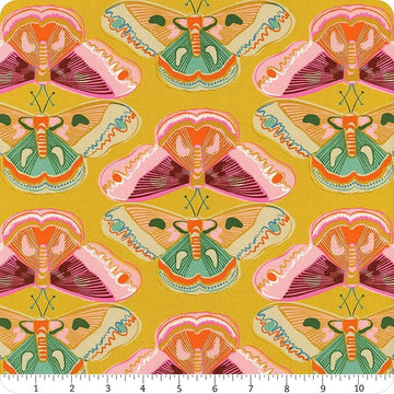 Curio by Melody Miller - Wings in Goldenrod (Qty 1 = 1/2 yd)