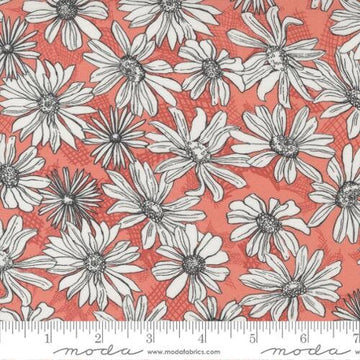 Garden Society by Crystal Manning - Coral (Qty 1 = 1/2 yd)