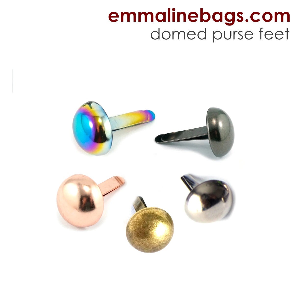 1/2" Domed Purse Feet 6 Pack