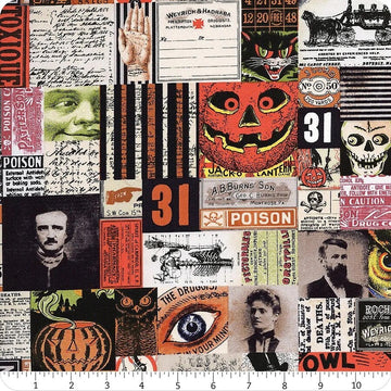 Eclectic Elements by Tim Holtz - Frightful Multi 31st Canvas (Qty 1 = 1/2 yd)