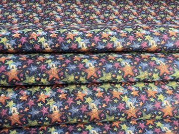 Cork Fabric - Colorful Stars