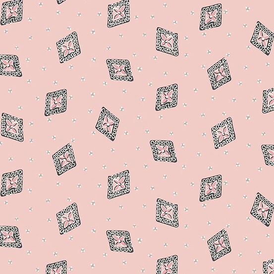 Tangent by Andover Fabrics - Envelope in Pink (Qty 1 = 1/2 yd)