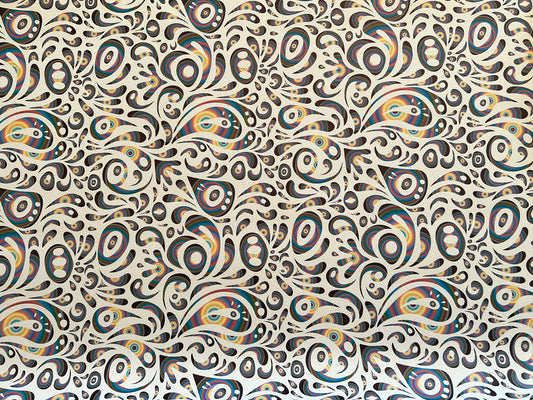 Custom Print Vinyl - Psychedelic on White
