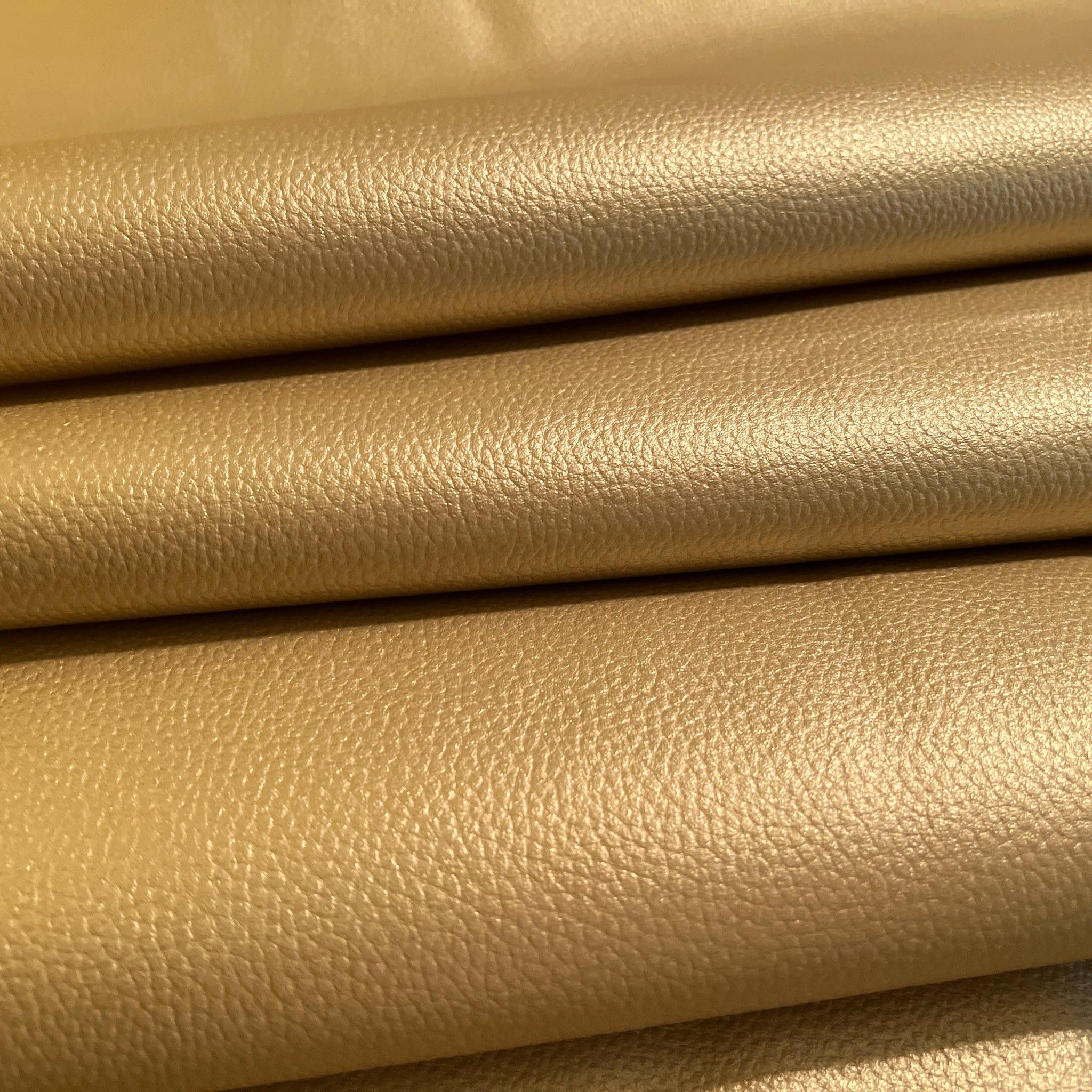 Lightweight Faux Leather - Gold Shimmer Textured Vinyl