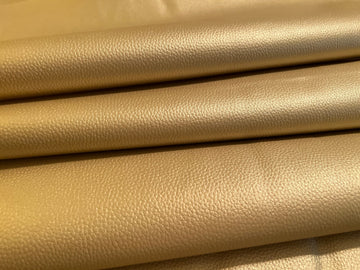 Lightweight Faux Leather - Gold Shimmer Textured Vinyl
