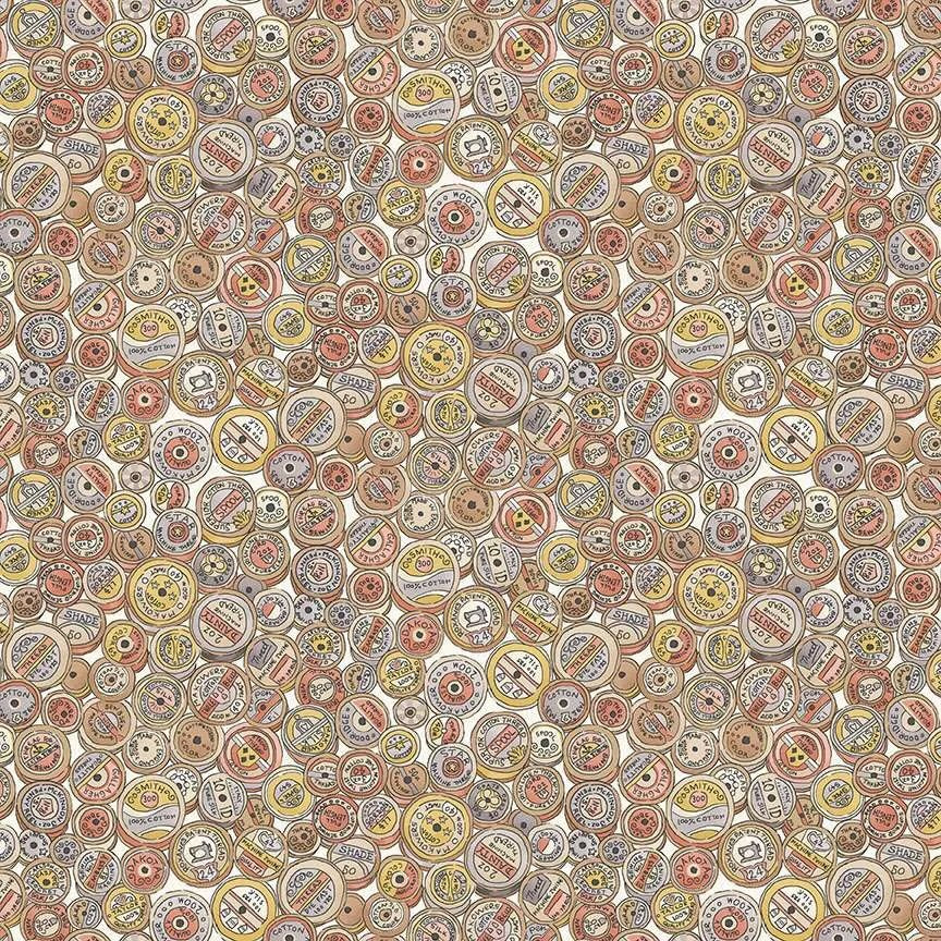 Atelier by Makower UK - Spool in Cream (Qty 1 = 1/2 yd)