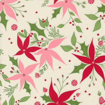 Once Upon A Christmas by Sweetfire Road - Poinsettia Dance in Snow (Qty 1 = 1/2 yd)