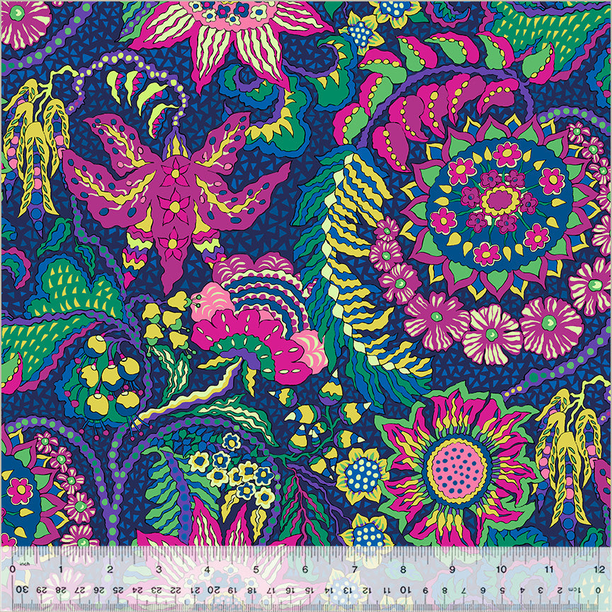 Botanica by Sally Kelly - Botanica in Indigo (Qty 1 = 1/2 yd)