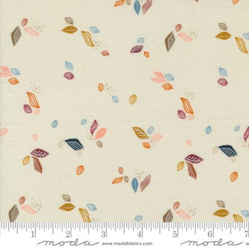 Folk Lore by Fancy That Design House - Leaf Twirl in Eggshell (Qty 1 = 1/2 yd)