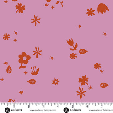 Birdie by Libs Elliot - Cut Flowers in Peony (Qty 1 = 1/2 yd)