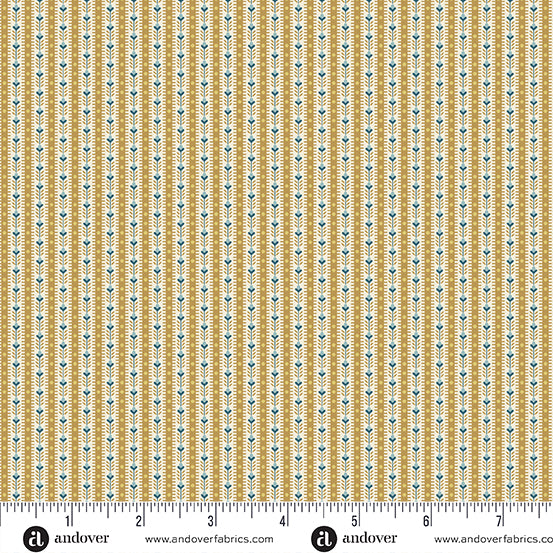 Beach House by Andover - Dockside in Gold (Qty 1 = 1/2 yd)