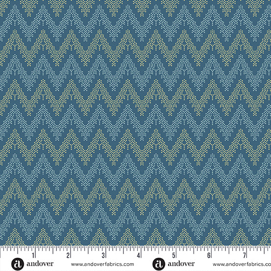 Beach House by Andover - Current in Blue (Qty 1 = 1/2 yd)