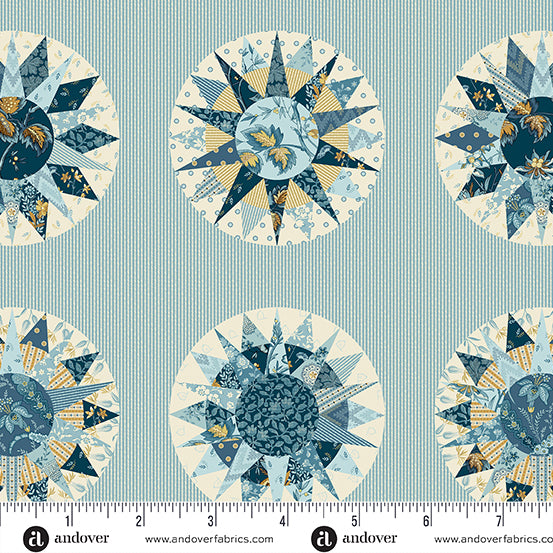 Beach House by Andover - Marine Compass in Multi (Qty 1 = 1/2 yd)