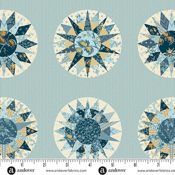 Beach House by Andover - Marine Compass in Multi (Qty 1 = 1/2 yd)