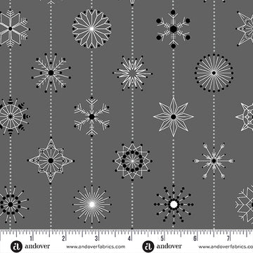 Deco Frost by Giucy Giuce - Snowflakes in Sleet (Qty 1 = 1/2 yd)