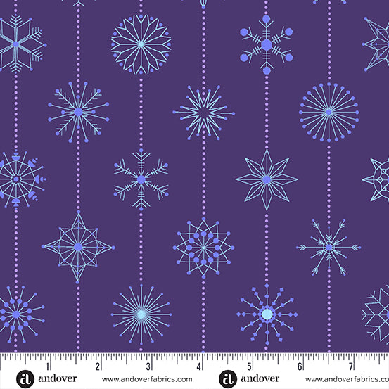 Deco Frost by Giucy Giuce - Snowflakes in Winter Plum (Qty 1 = 1/2 yd)